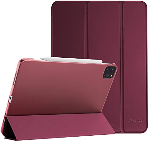 ProCase iPad Pro 12.9 Case 4th Generation 2020 & 2018, [Support Apple Pencil 2 Charging] Slim Stand Hard Back Shell Smart Cover for iPad Pro 12.9" 4th Gen 2020 / iPad Pro 12.9" 3rd Gen 2018 –Wine