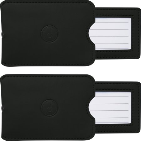 Leather Luggage Tags (2 Pack) - For Suitcases, Bags & Travel Accessories
