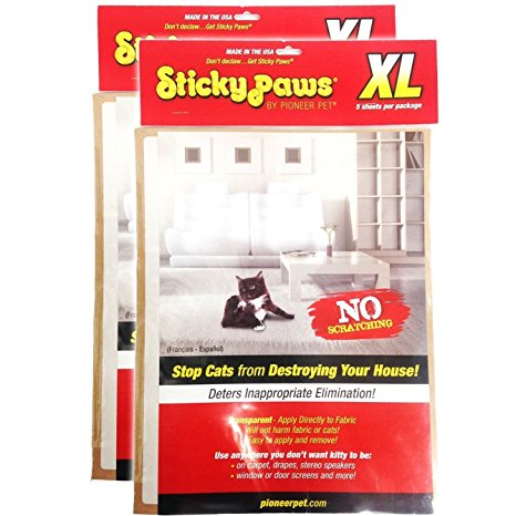 Pioneer Pet - Sticky Paws 10 XL Sheets (2 Packs of 5 Sheets)
