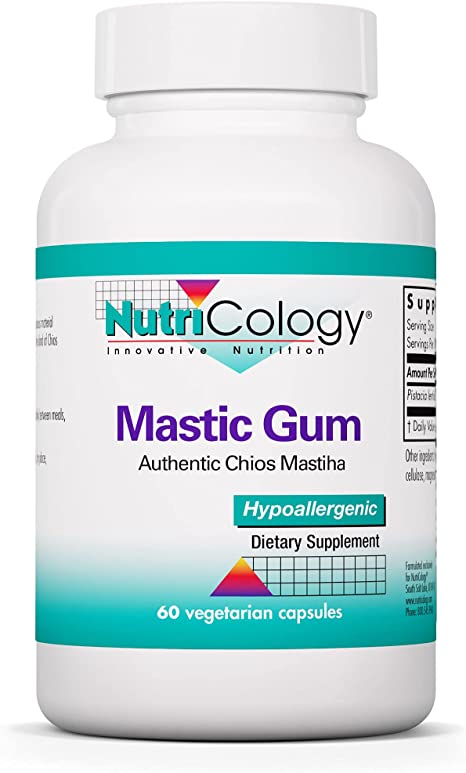 NutriCology - Mastic Gum - Authentic Chios Mastiha - GI Health, Metabolism - 60 Vegetarian Capsules