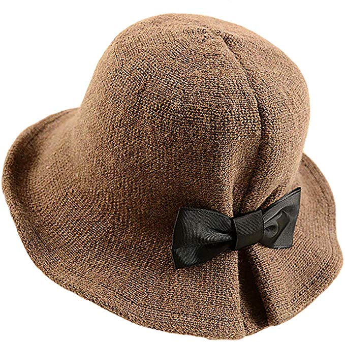 YSense Womens Winter Foldable Wool Blend Cloche Bucket Hat