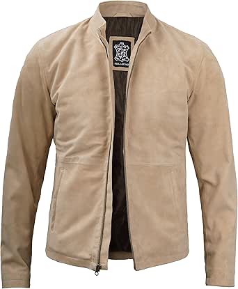 fjackets Real Suede Leather Bomber Jackets For Men - Baseball Leather Jacket Men