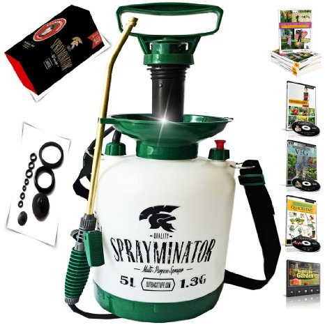 OUTBACKTUFF Sprayminator 132 Gal 5 L Pressure Pump Sprayer  Maintenance Kit 11 pieces Curved Brass Wand Extra Large Hose 56 Inch