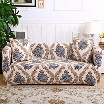 NEWLAKE Sofa Covers 1-Piece with Elastic Strap, Slipcover for Furniture (Sofa, European Printed)