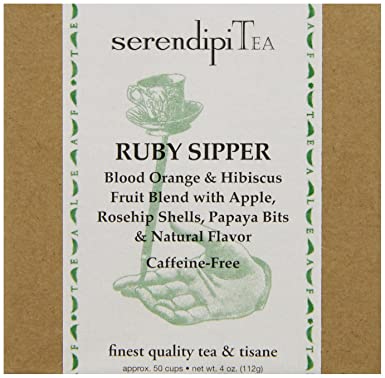 SerendipiTea Ruby Sipper, Blood Orange, Hibiscus & Tisane Tea, 4-Ounce Box