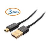 Cable Matters 3-Pack Gold Plated Hi-Speed USB 20 Type A to Mini-B Cable in Black 3 Feet