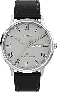 Timex Men's Waterbury Classic Chrono 40mm Stainless Steel Quartz Dress Watch with Leather Strap