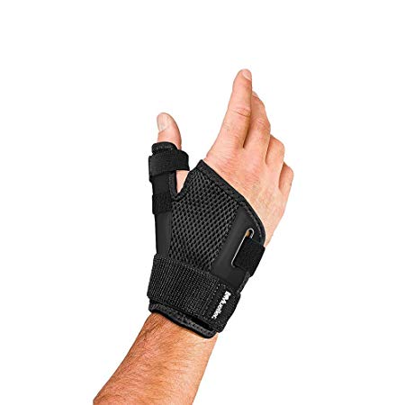 Mueller Sports Medicine Reversible Thumb Stabilizer, Black, Measure Around Wrist- Fits 5.5-10.5 Inches (New Version)