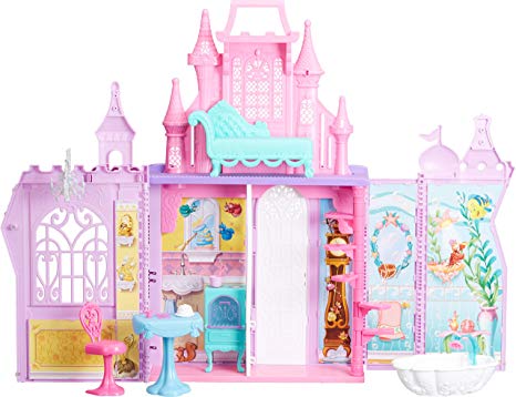 Disney Princess Pop-Up Palace, Castle Playset with Handle and 13 Accessories, 5 Rooms, 2 Feet Tall