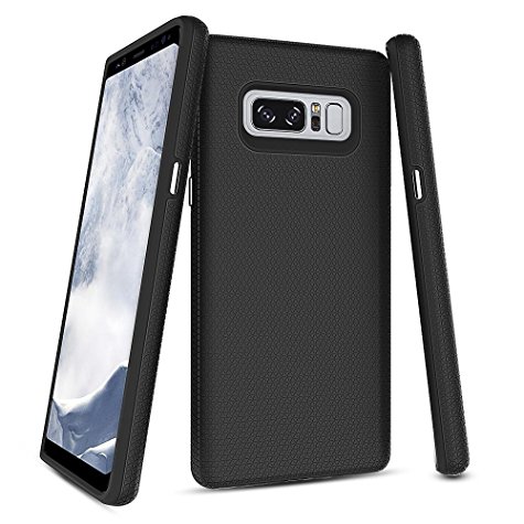 Galaxy Note8 Note 8 Case,Commuter Series [Shock Absorbing][Anti Scratch] Heavy Duty Dual Layer Rubber Protective Case Cover with Phone Ring Holder Kickstands for Samsung Galaxy Note 8 (2017)- Black