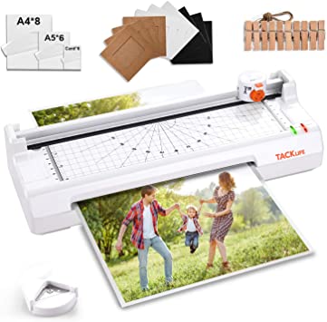 Laminator, 5-in-1 Thermal Laminator Machine with Hot & Cold Settings, 9.05” Wider Inlet, ABS for Paper Jam, Trimmer, Corner Rounder, 20 Pouches and 10 Photo Films - MTL02