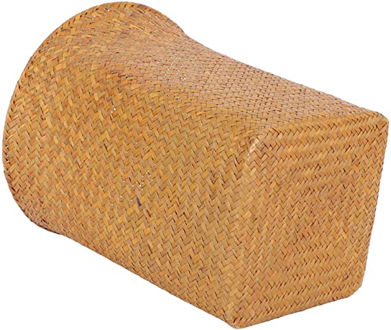 DOITOOL Wicker Rattan Waste Basket Woven Seagrass Trash Can Retro Garbage Rubbish Bin Woven Flower Pots Sundries Container Basket for Bedroom Kitchen Light Brown