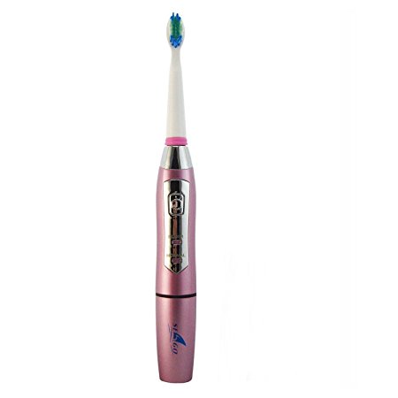 Seago Intelligent Frequency Sonic Electric Toothbrush with 3 Brush Heads Sg910 (Pink)