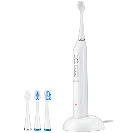 Sterline Sonic Electric Rechargeable Toothbrush with Multiple Brushing Modes and Two Replacement Heads Included, Superior Cleaning Technology