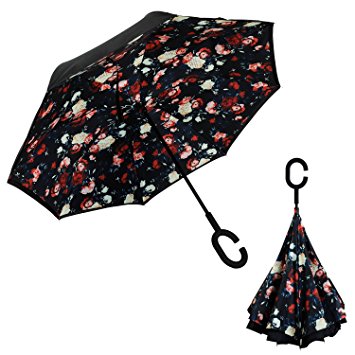 Inverted Umbrella, Alink Reverse Folding Double Layer Inside Out Outdoor Rain Away Car Umbrella