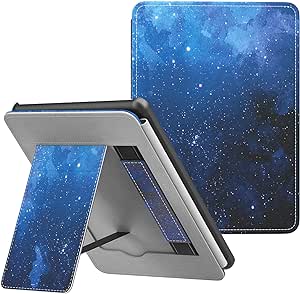 MoKo Case for 6.8" Kindle Paperwhite (11th Generation-2021) and Kindle Paperwhite Signature Edition, Lightweight PU Leather Cover Stand Shell with Hand Strap for kindle Paperwhite 2021, Blue Sky Star