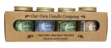 4 Pack Everyday Assortment Mini Mason Jar Candles - 35 Oz French Vanilla 35 Oz Fresh Linen 35 Oz Lemon Poundcake 35 Oz Hot Apple Pie By Our Own Candle Company