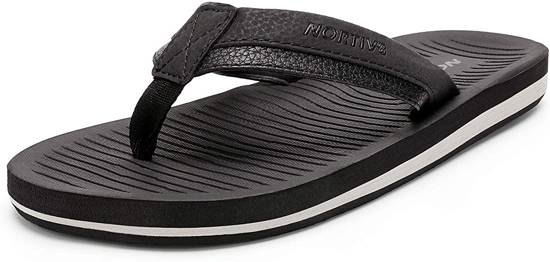 NORTIV 8 Men's Flip Flops Thong Sandals Comfortable Light Weight Beach Shoes