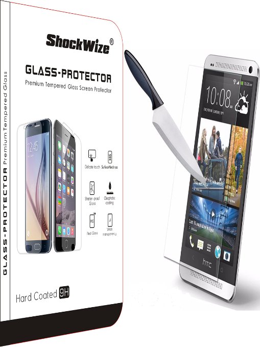 HTC Desire 626 / 626s Ballistic Screen Protector ShockWize ® [Tempered Glass] .3mm Thin Premium Real Glass Screen Protector HTC Desire 626 / 626s [Lifetime Warranty]