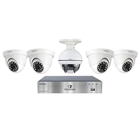 Uniden Guardian G7805D2 2TB DVR (4 Dome & 1 PTZ Camera) Wired Video Surveillance System