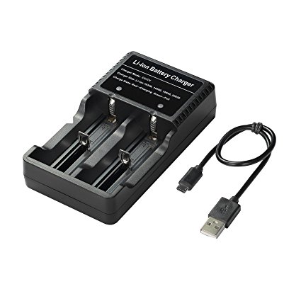 [Charge Anywhere] 18650 Battery Charger for 3.7V 18650 14500 16340 26650 Batteries, Without battery