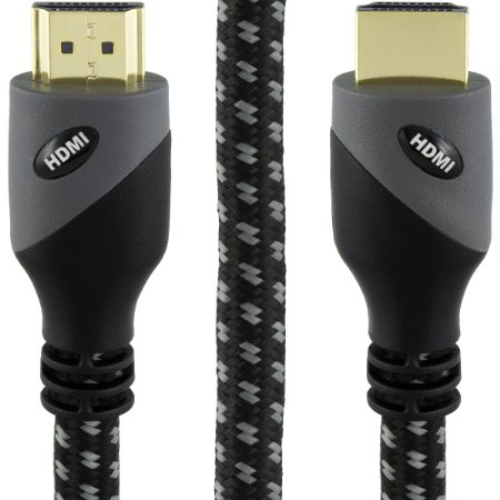 HDMI Cable 3ft - HDMI 20 4K  60Hz Ready - 28AWG Braided Cord - High Speed 18Gbps - Gold Plated Connectors - Ethernet  Audio Return - Video 2160p HD 1080p 3D - Xbox PlayStation PS3 PS4 PC Apple TV