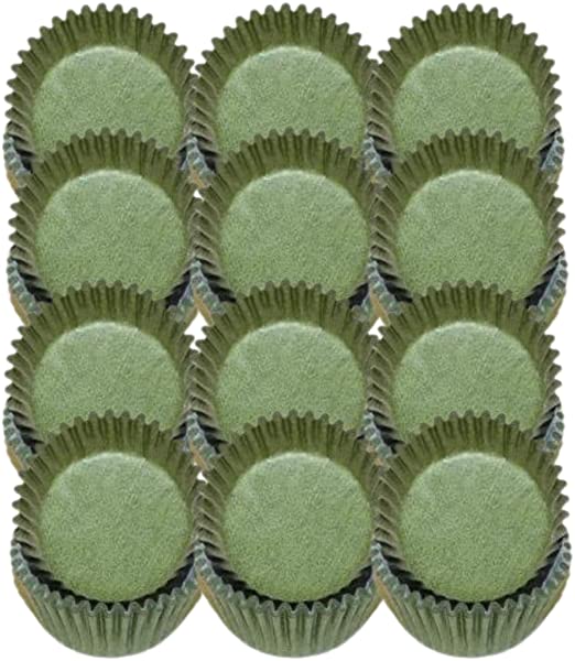 CakeSupplyShop Olive Solid Colored Mini Cupcake Liners - Baking Cups -50pack
