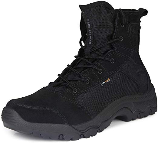 FREE SOLDIER Men's Work Boots 6 inch Lightweight Breathable Military Tactical Desert Boots for Hiking