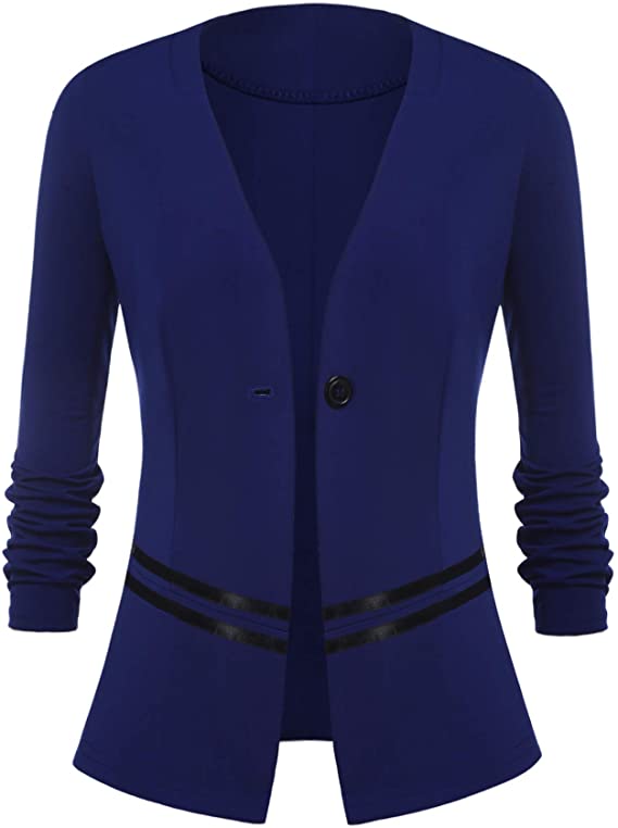 ANGVNS Women's Cardigan Blazer, Lightweight Long Sleeve Front Open Casual Office Mini Blazer Jacket