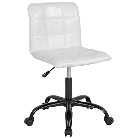 Flash Furniture Sorrento Home and Office Task Chair in White LeatherSoft, BIFMA Certified