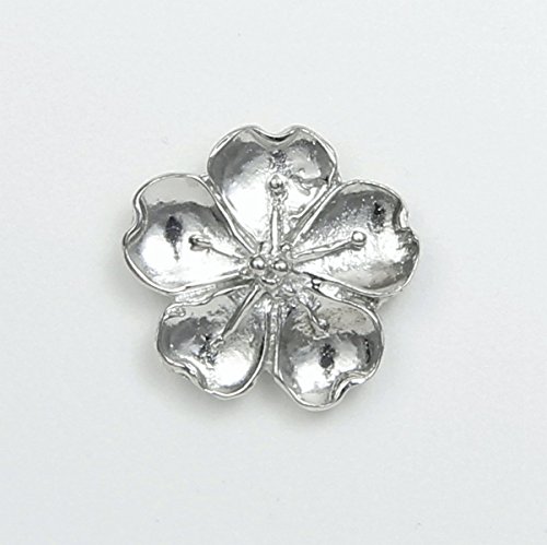 Cherry Blossom Scarf Pin with Magnetic Back Closure - No holes in Clothes - Handcrafted Pewter Made in USA