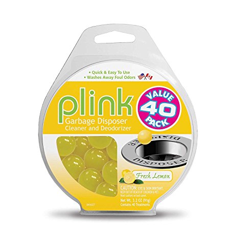 Plink 40-Pack Lemon-Scented Garbage Disposal Cleaner and Deodorizer | Includes 40 treatments |Made in USA