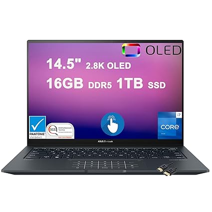 Asus Zenbook 14X OLED Business Laptop | 14.5" 2.8K 120Hz Multi-Touch 550nits | 13th Gen Intel 14-core i7-13700H | 16GB DDR5 1TB SSD | Backlit Keyboard Thunderbolt Win11Pro   32GB MicroSD Card