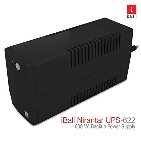 iBall Nirantar UPS 622 - Uninterrupted Power Supply to Your Personal Computers, Home Entertainment Network and Gaming Consoles, Black