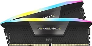 CORSAIR VENGEANCE RGB DDR5 RAM 96GB (2x48GB) 6000MHz CL30 Intel XMP iCUE Compatible Computer Memory - Black (CMH96GX5M2B6000C30)