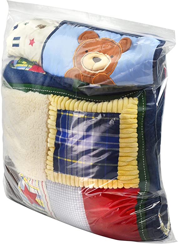 [ 40 COUNT ] Jumbo Zipper 5 Gallon Resealable Bag with Zipper Top Lock Storage Bags - Extra Large 18" x 24" for Seasonal Clothing, Blanket, Linens, Pillows Total of 40 Bags