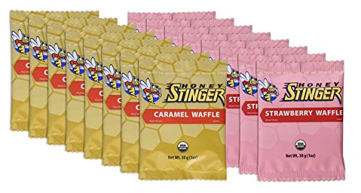 Honey Stinger McIiM Waffle - 8 Caramel/8 Strawberry - 16 Total Count WVdVe