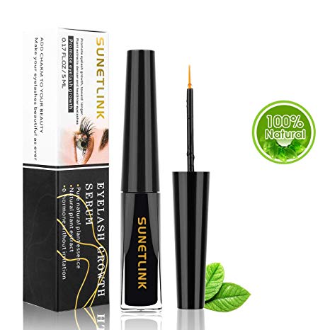 Eyelash Growth Serum, SUNETLINK Lash Enhancing Essence for Lash Fast Boost Eyelash Extensions, All Natural No Stimulation - 5ml