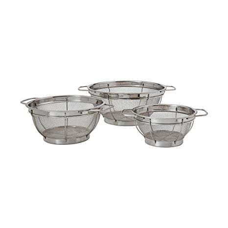 Farberware Stainless Steel Colander Sieves - Set of 3, Multi Sized