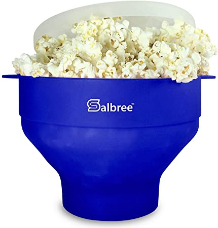 salbree Collapsible Silicone Microwave Popcorn Popper, Blue by salbree