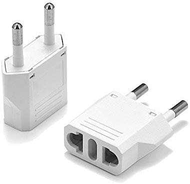 United States to Russia Travel Power Adapter to Connect North American Electrical Plugs to Russian Outlets for Cell Phones, Tablets, e-Book Readers, and More (2-Pack, White)
