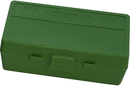 MTM 50 Round Flip-Top Ammo Box 41/44 Cal (Green) , 1.75"