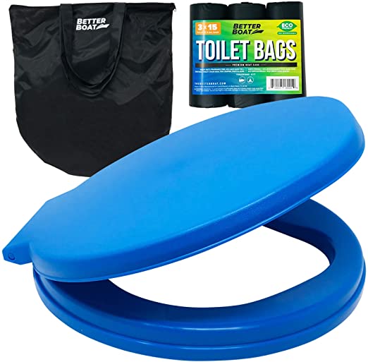 Portable Toilet Bucket Toilet Seat Set for Camping Boating Outdoor - Potty Waste Bags and Case - 5 Gallon Buckets