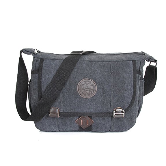 Messenger Bag, GSTEK Retro Canvas Messenger Bags Casual Shoulder Pack Daypack Sling Bag for Men and Women Sports, Work, School, Travel