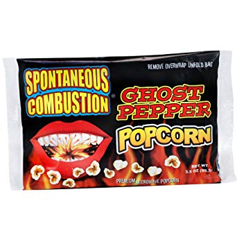 Spontaneous Combustion Ghost Pepper Microwave Popcorn Bags - 6 Pack - Ultimate Spicy Gourmet Popcorn - Perfect Hot Movie Theater Popcorn for Home - Try if you dare!