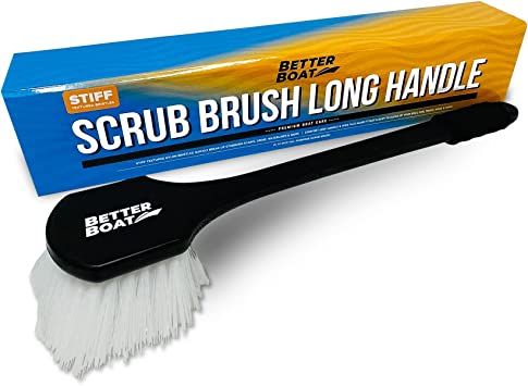 Stiff Hand Scrub Brush Tire Brush Heavy Duty Outdoor Boat Scrub Brush Handled Wheel and Tire Cleaning Brush Carpet Brush Scrubber All Purpose Cleaning (Long Handle)