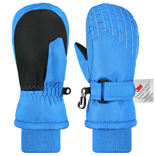 Andake Winter Warm Waterproof Kids Ski Mittens Gloves for Todder Baby Girls and Boys