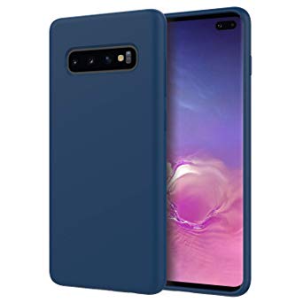 MoKo Compatible with Samsung Galaxy S10 Plus Case, Shockproof Slim Fit Liquid Silicone Gel Rubber Protective Case Soft Touch Back Cover Fit with Samsung Galaxy S10  6.4 inch 2019 - Cobalt Blue