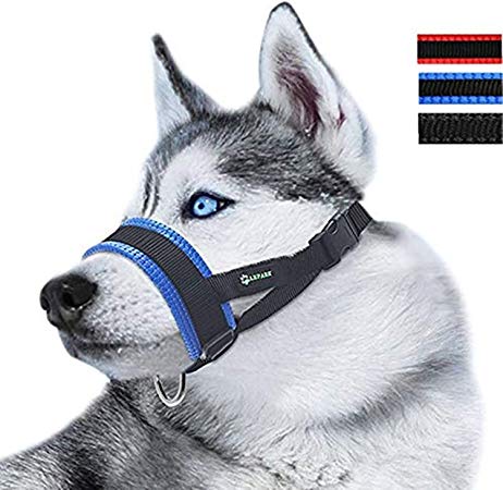 Nylon Dog Muzzle for Small,Medium,Large Dogs Prevent from Biting,Barking and Chewing,Adjustable Loop