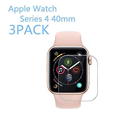 [3PACK] Apple Watch Series 4 40mm Tempered Glass Screen Protector, EcoPestuGo - 9H Hardness,Anti-Fingerprint,Anti-Scratch,Ultra-Clear,Bubble Free Screen Protector Compatible Apple Watch Series 4 40mm